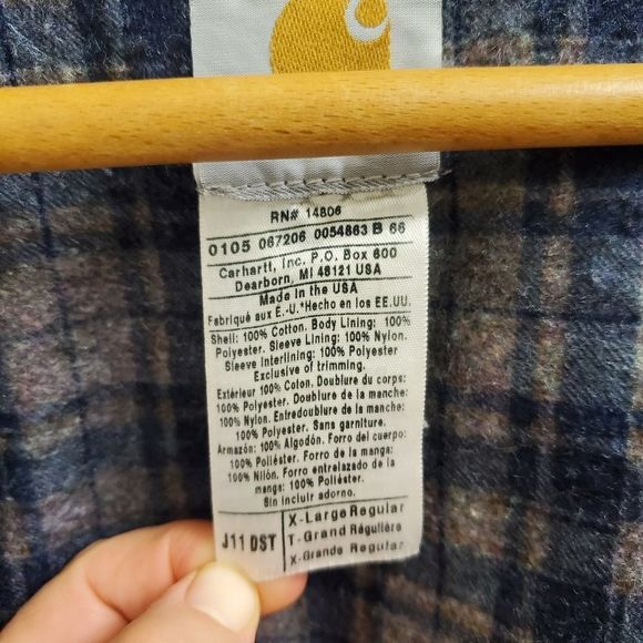 🤩Rare Vintage carhartt blanket lined denim jacket size men's extra large - Picture 7 of 7